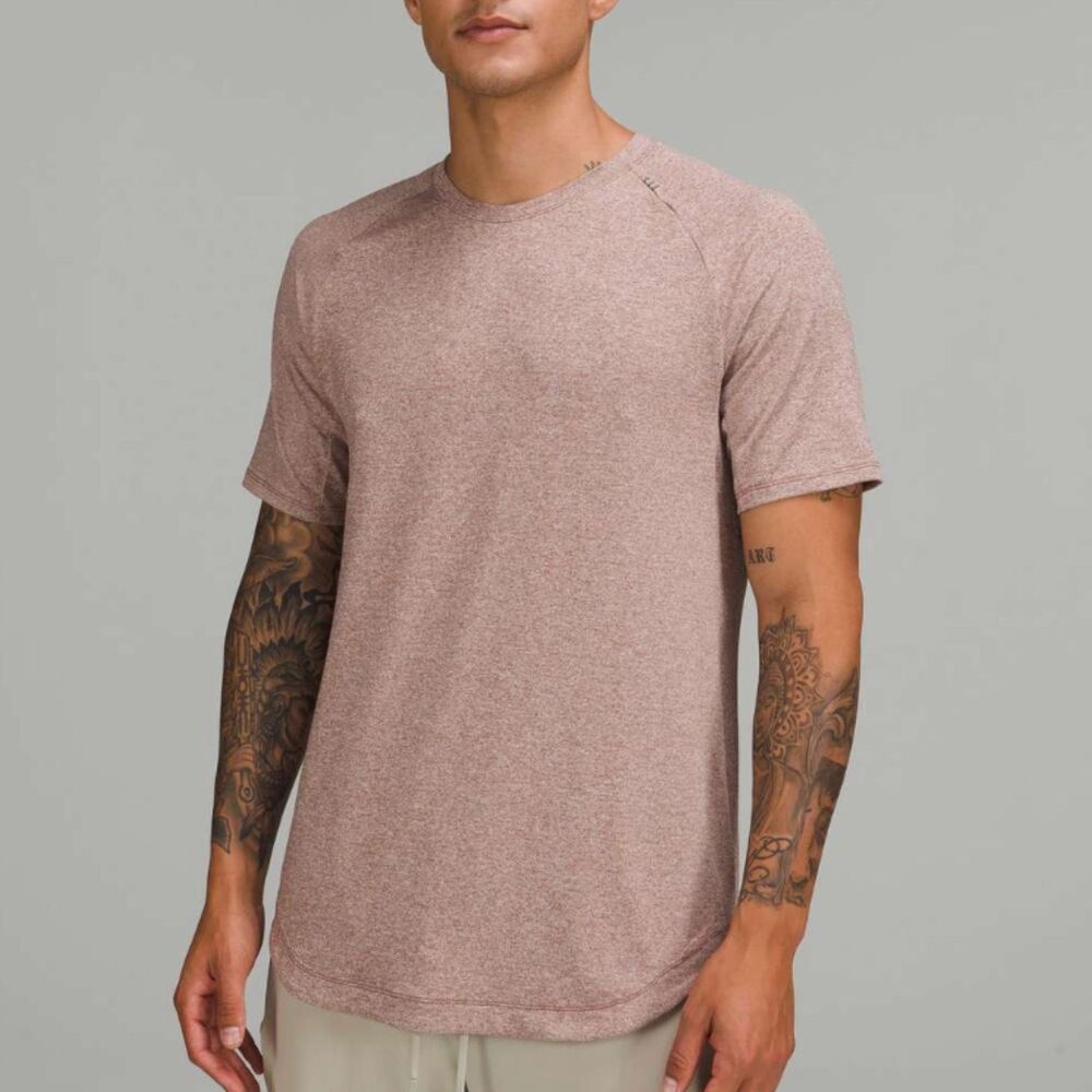 Men Lululemon Drysense Training Short Sleeve Shirt Heathered Smoky Topaz